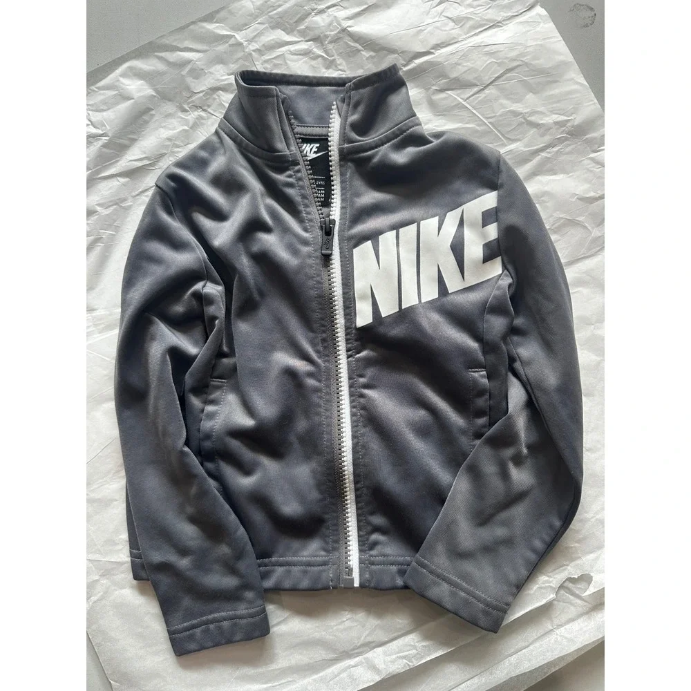 Nike Toddler Boys Gray Full Zip Track Jacket Size 2T Sportswear Activewear